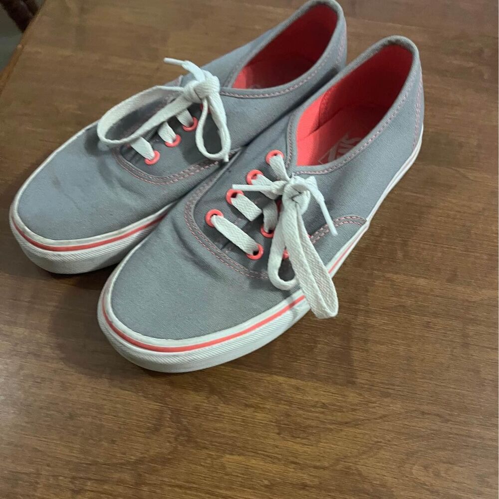 Vans size 7 gray and pink womens shoes